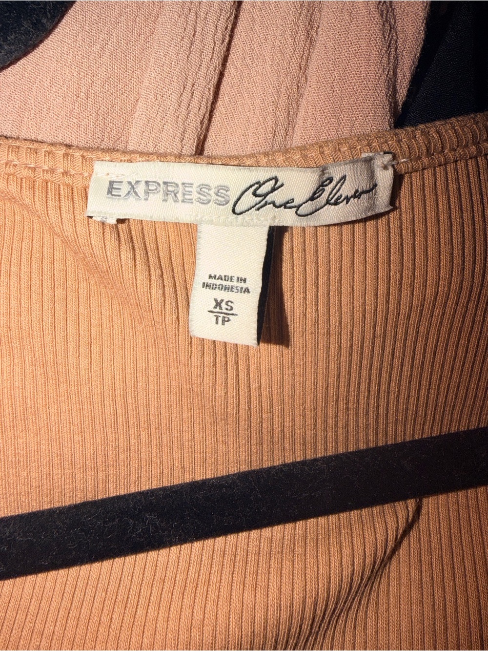 Express Ribbed Wrap Tank Top in Tan - Picture 4 of 4